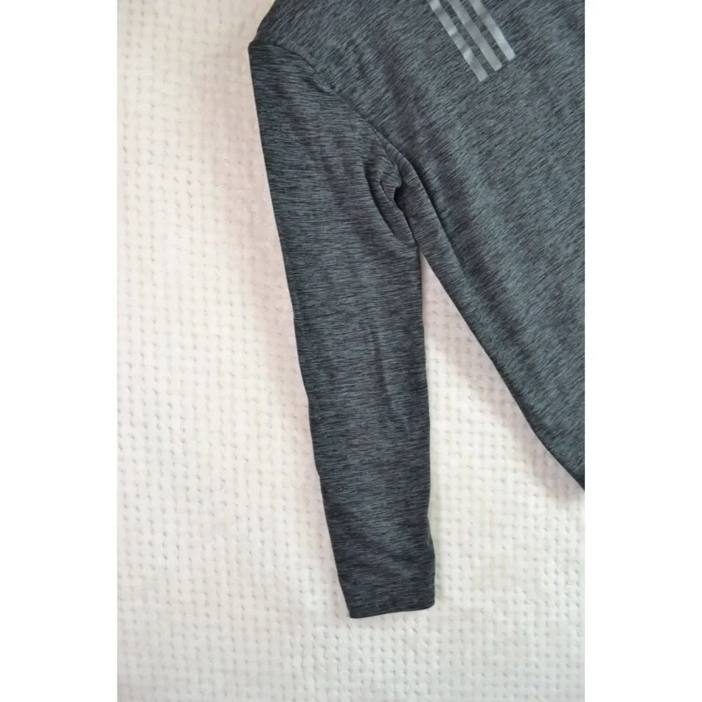 Adidas Boys 10/12 (M) All Sport Gray Heather Quarter Zip Pullover Shirt